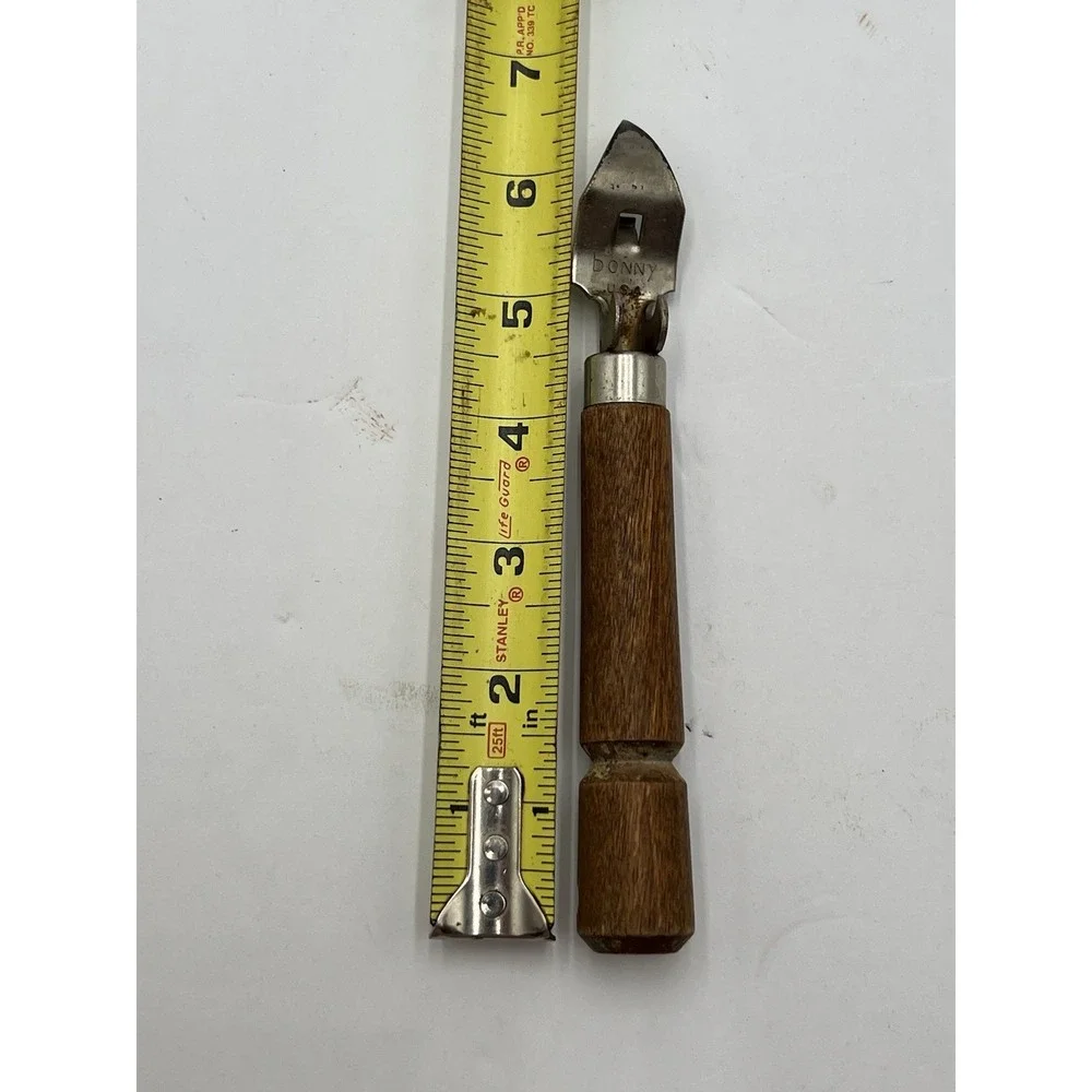 Vintage BONNY USA Bottle Can Opener Wood Handle Kitchen Bar Tool 6.5